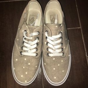 Vans tan polka dot tennis shoes sz 7